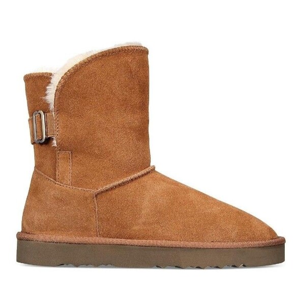 Style & Co. Womens 9 M Chestnut Brown Faux Fur Lined Mid Calf Boots DISPLAY FY6 - Picture 1 of 5
